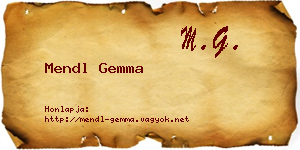 Mendl Gemma névjegykártya